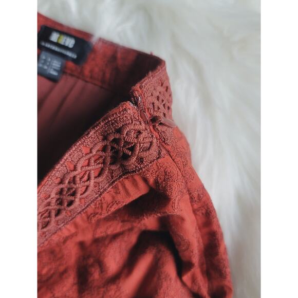 NEW Anthropologie Maeve Embroidered Red Mini Skirt - Size: 2 - Picture 10 of 10